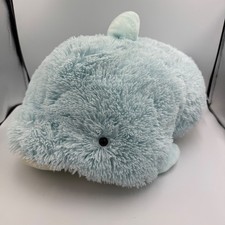 Pillow Pets Originals Blue Dolphin Squeaky 2010 Plush Stuffed Animal 18" Blue