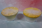 Vintage Ceramic Buttercup Yellow Daisy Shaped Flower Salt And Pepper Shakers — photo 1