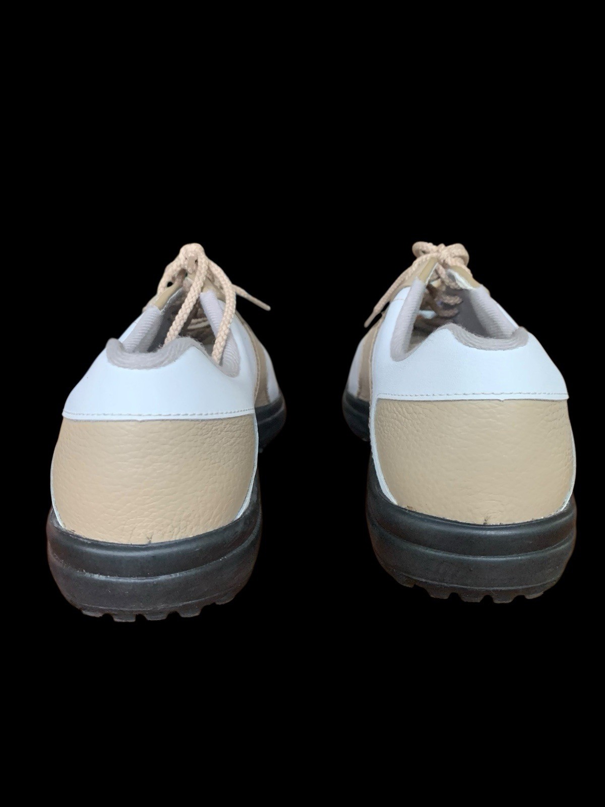 Footjoy Sierra Treks Golf Shoes White Brown Black Saddle Spikes WOMENS 8