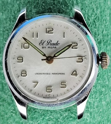 C1562 mens El Prado by Mepa Manual Mechanical Movement Vintage Watch Parts lot