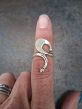 Ladies Unique Solid Silver Ring. Size N- O.