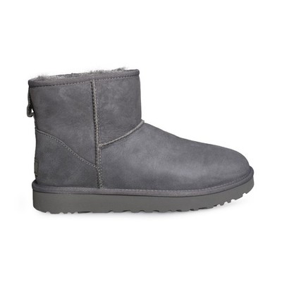 UGG グレー モカシン EU 37 UGG CLASSIC MINI II GREY SUEDE SHEEPSKIN WINTER WOMEN'S BOOTS SIZE