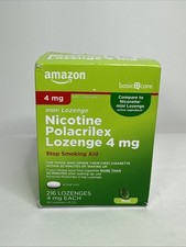 Exp.07/27 Amazon Basic Care Nicotine Polacrilex 216 Mini Lozenges 4 mg Mint