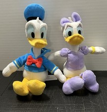 Disney Just Play Donald  Daisy Duck Stuffed Animal Plush 10" Lot Toy Doll