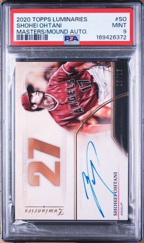 2020 Topps Luminaries Shohei Ohtani Auto /15 PSA 9 On Card Angels Japan