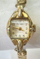 Vintage Welsbro Gold Tone 17 Jewels Stretch Band Ladies Watch, 15.7g