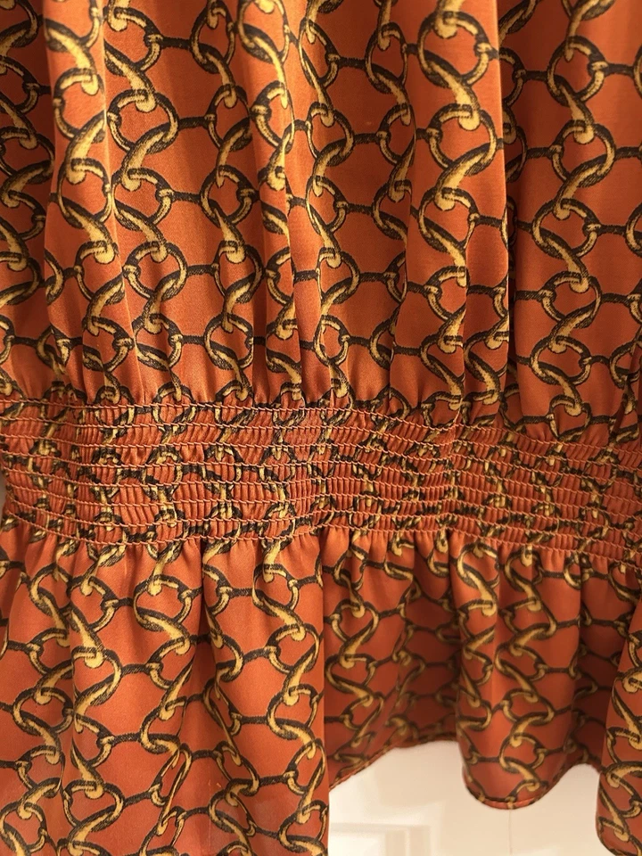 Blusa para mujer Michael Kors Top eslabón de cadena dorado óxido 1X Boho 2.0 Foto 3 de 4