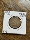 1903 Indian Head Cent Penny FN Fine Better Date US 1c Type Coin (Raw18575)