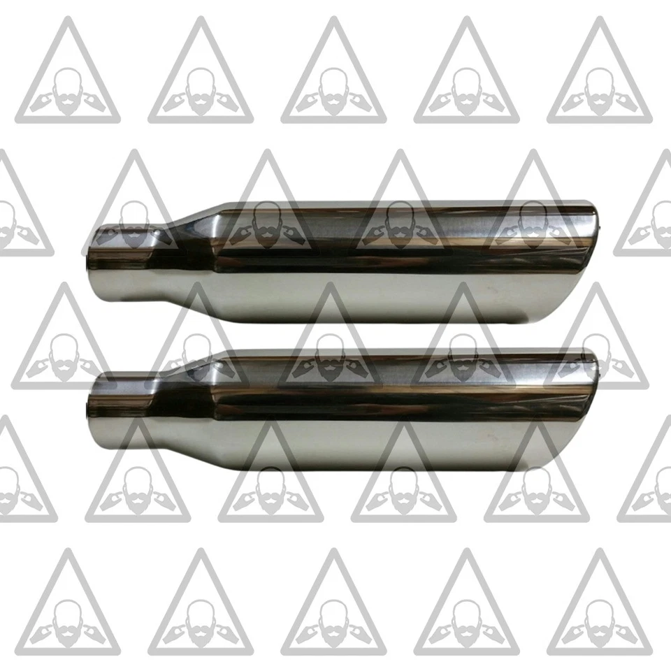 Tubo doble y silenciador de 2,5" con puntas de corte de borde enrollado se adapta a: GMC Sierra 3500 1987-2002 Foto 4 de 4