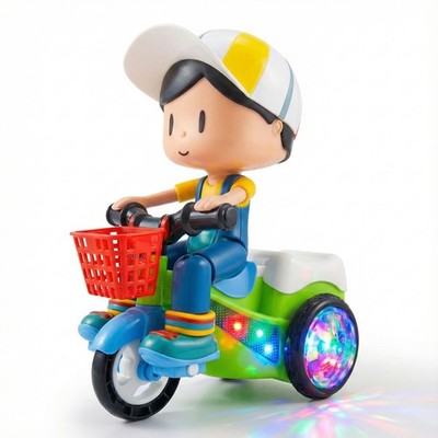Electric Stunt Tricycle Toy for Kids with Flashing Lights Dynamic Music