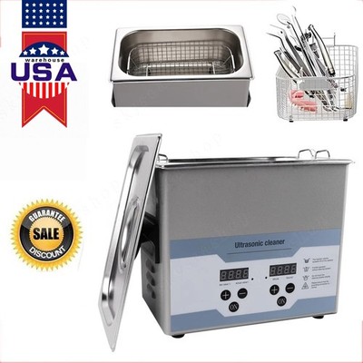 Commercial 3.2L Ultrasonic Cleaner Industry w/Timer Jewelry Ring Parts Glasses