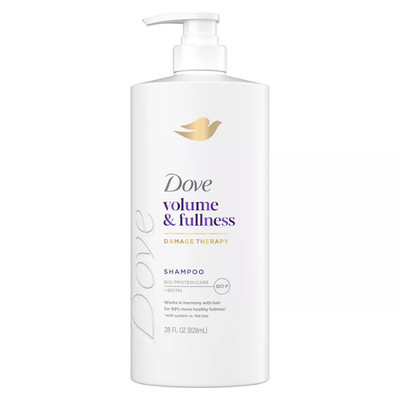 Dove Beauty Volume + Fullness Hair Shampoo Pump with Biotin & Bio-Protein Care -