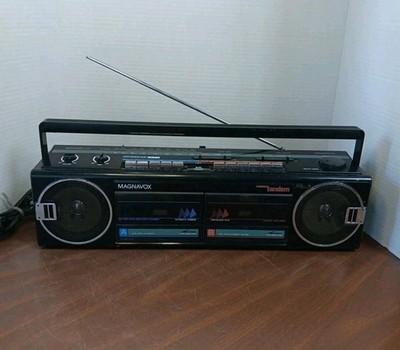 Magnavox Mark 2 Super Tandem D8367 Duel Cassette Broke Portable Boombox Vtg READ