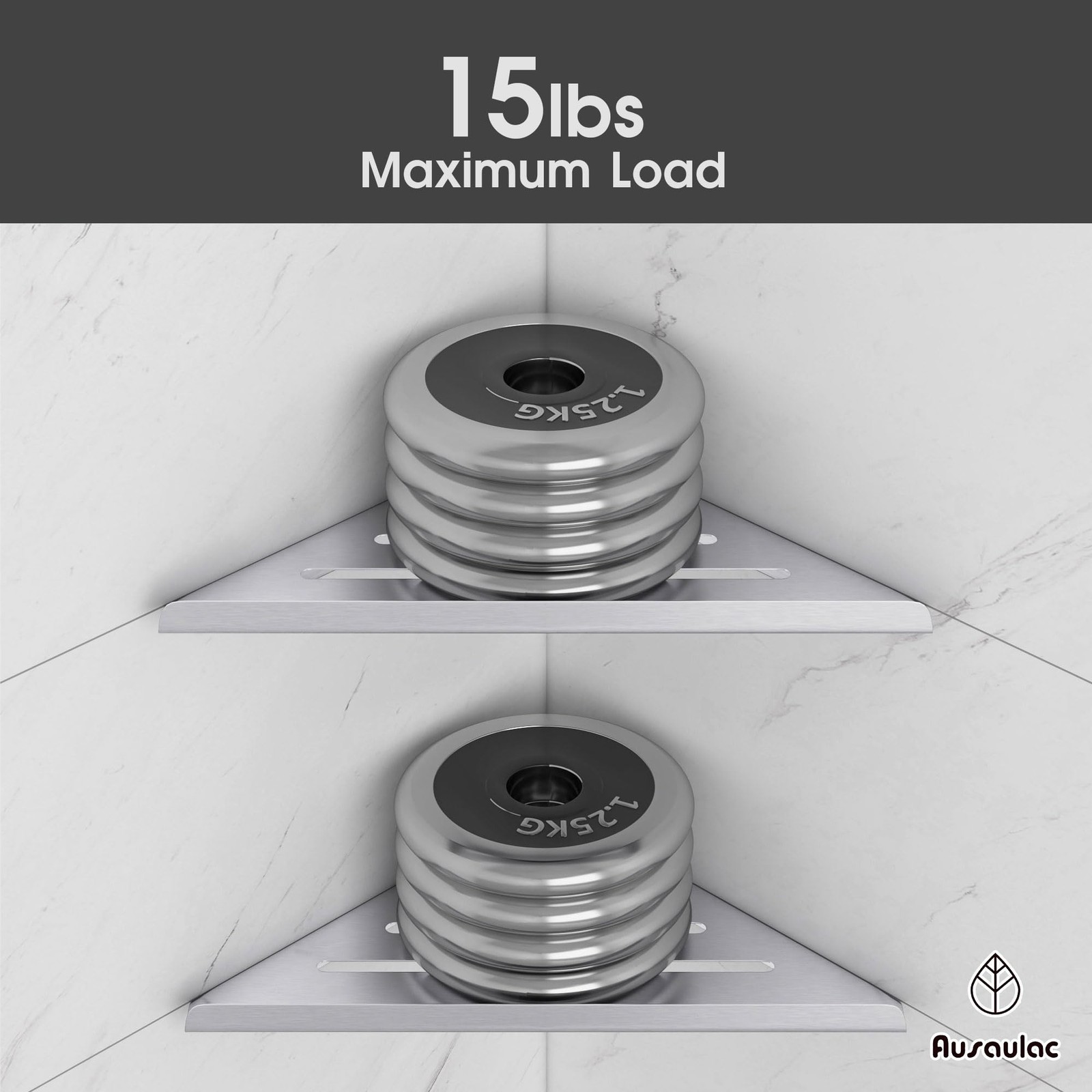 Shower Corner Shelf,304 Stainless Steel Shower Caddy, No Drill Shower Shelf,W...