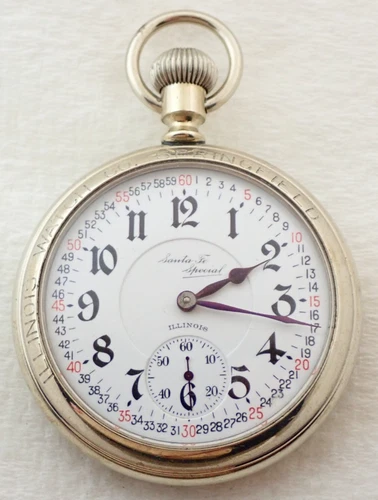 ANTIQUE 16s ILLINOIS SANTA FE SPECIAL GRADE 806 21 JEWEL RAILROAD POCKET WATCH