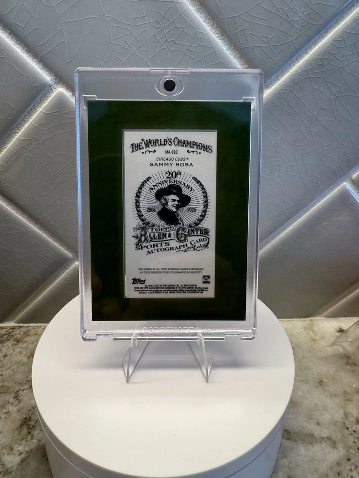 MINI CUADRO Allen & ginter 2025 Sammy Sosa Auto Verde 48/50 Foto 2 de 3