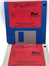 1989 Life  Death Apple IIGS Disk 1  2 Floppy Disks Rare Vintage PC untested