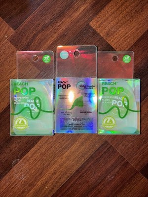 3X REACH POP Dental Floss, Peppermint, Plaque Remover for Teeth, Shred Resistant