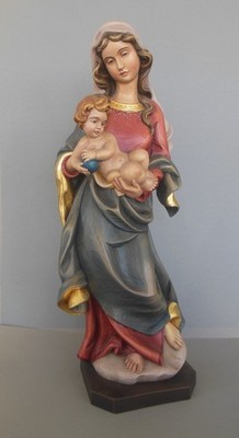 Madonna mit Kind Mutter Gottes Maria 52 cm hoch Holz geschnitzt bemalt RAB