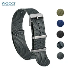 WOCCI One-piece Nylon Watch Band 16mm 18mm 20mm 22mm 24mm Replacement Straps