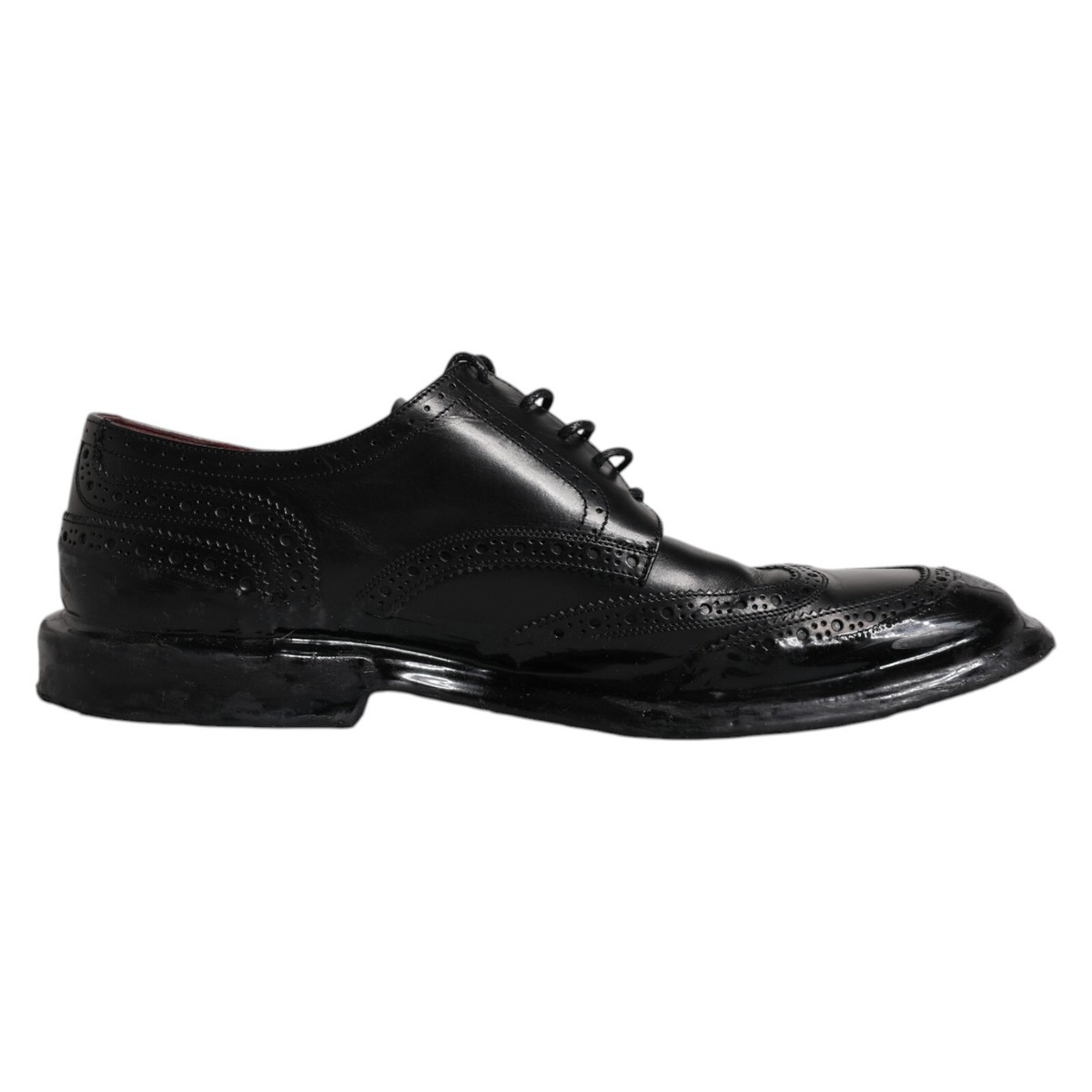 Dolce & Gabbana Men’s Oxford Wingtip Dress Shoes 8.5 Dolce & Gabbana Black Leather Derby Wingtip Formal Men main image 3