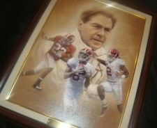 (2) Nick Saban Pictures:  Daniel Moore Canvas (#'d/250) + Rick Rush LE (#'d/200)