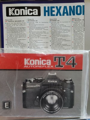 Genuine Konica Autoreflex T4 Instruction Manual And Foldout Vg Ebay