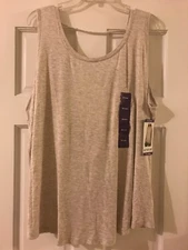 $49 ACTIVE LIFE Toasted Brown Women’s Drape Back Sleeveles Top Sz XXL