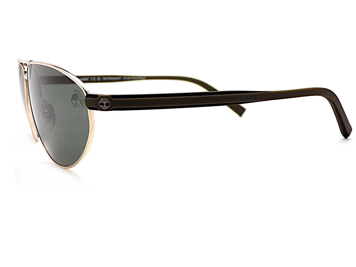 Timberland Polarized Sunglasses Gold Khaki with Dark Green Lenses TB9324 32R