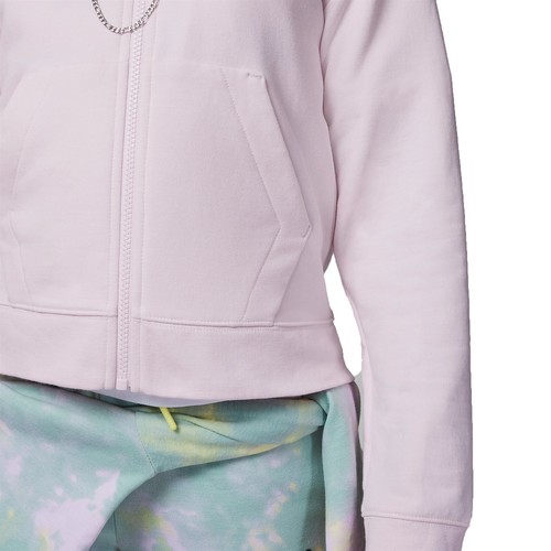 Nike Jordan Essentials Boxy Full-Zip 45B731-A9Y Pink Foam Big Kids Girls Hoodie - Picture 3 of 4