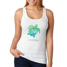 XtraFly Apparel Women's Love Deep As Ocean Sea Turtle Beach Vacation Racerback