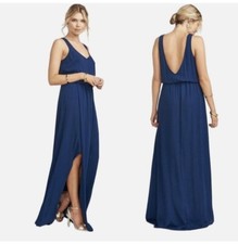 Show Me Your MuMu Kendall Maxi Dress Size Small Womens Rich Navy Crisp Low Back