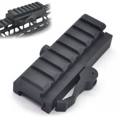 7-Slot Picatinny Riser Mount Adapter fit 20mm Rail with Quick Release Detachable