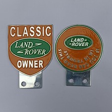 DE COLECCIÓN LAND ROVER 2 piezas insignia DEFENSOR EN VENTA CLÁSICO serie broma divertida humor