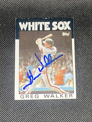 Greg Walker Chicago White Sox Signed Auto 1986 Topps Card #123 ~ COA