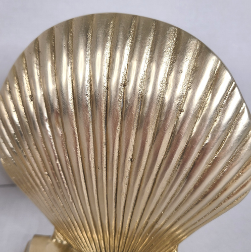 VTG Brass Clam Seashell Bookends Nautical Beach Art Deco Regal Hollywood Glam - Picture 5 of 13
