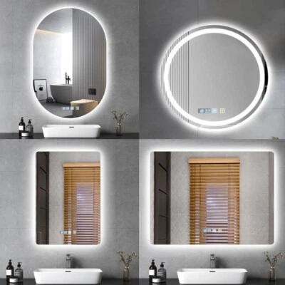 KARTOLS Bathroom LED Mirror With Demister Touch Sensor Illuminated Lights Anti-fog