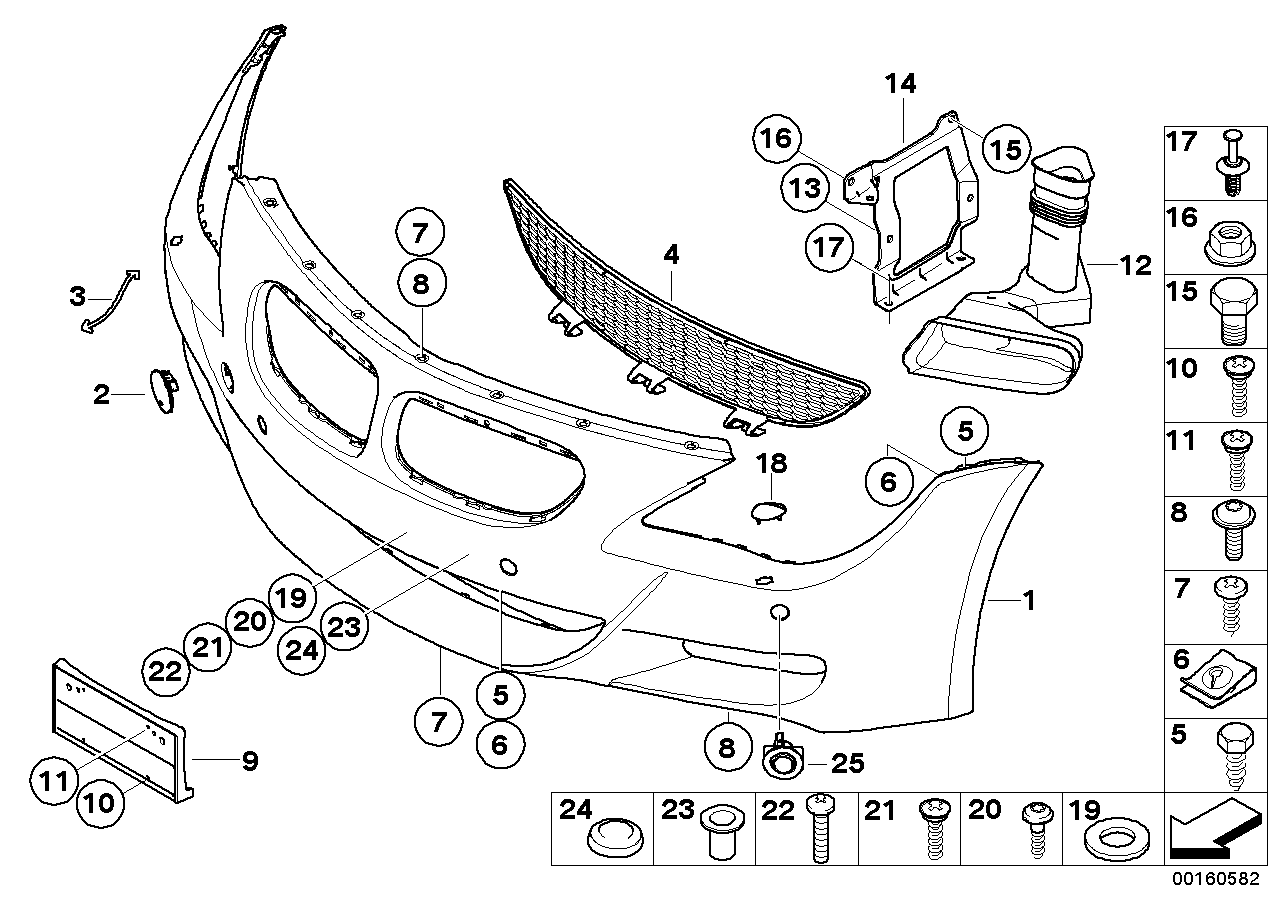 Genuine BMW M6 E63 E64 Lower Center Grill Front Bumper 7898287 for 