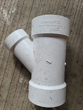 Charlotte 601 Y 45° PVC 3" X 3" X 2" Pipe Connector  WYE, REDUCING ALL HUB