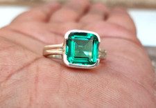 Natural Emerald Ring 925 Sterling Silver Ring Handmade Ring Wedding Ring