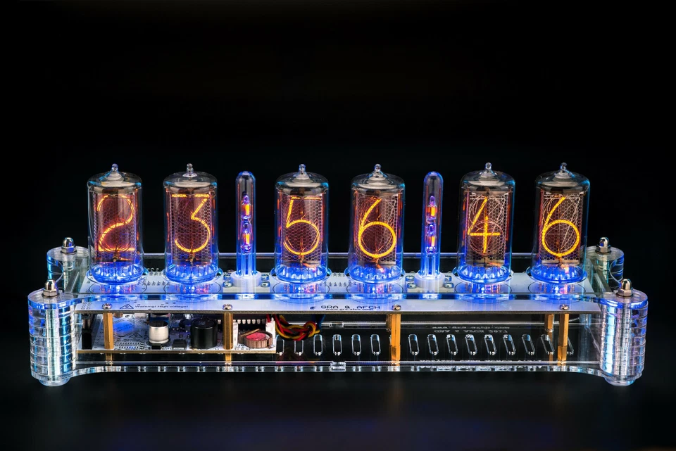 Nixie Tube Clock on Z5660M in Big Acrylic Case with Columns Slot Machine 12/24H - Image 3 of 4