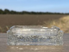 Antique Maltsov Glass Soap Dish, 1870-1890, Russian Empire, Thick Pressed Glass