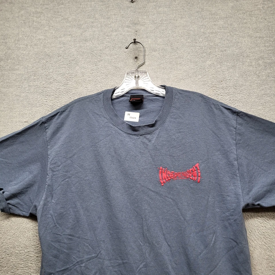 Camisa DE COLECCIÓN Independent Hombre Grande Azul Y2K Logo Texturizado Camiseta Manga Corta Foto 4 de 4