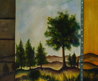 Paintings - Forest View - Hand Painted Canvas Acrylic Painting Nature Wilderness