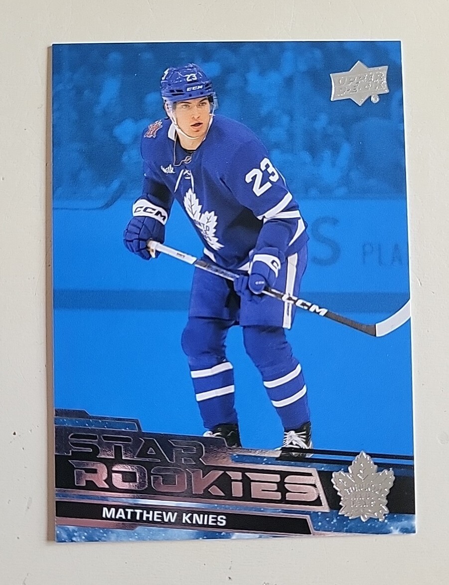 Matthew Knies 2023-24 Upper Deck Star Rookies Blue Parallel RC Card #4