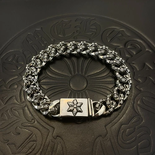 CHROME HEARTS Bracciale Cromato Cuori Classico Retrò Sei Punte Stella Croce Bracciale Vintage