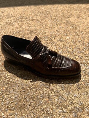Vintage Mens FootJoy Classic Genuine Lizard Brown Tassel  display picture 2