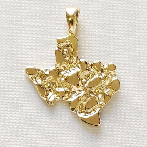 14k Yellow Gold Texas State Map Nugget Pendant / Charm, Made in USA eBay