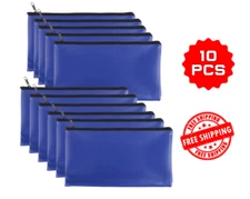 10PCS Bank Bag Money Pouch Security Bank Deposit Bag with Zipper for Cash Money