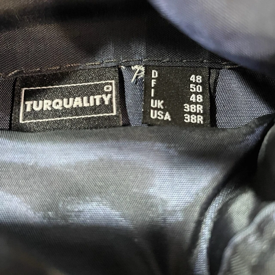 Blazer Sarar masculino listrado preto 38R ajuste clássico 3 botões escritório trabalho empresarial - Imagem 4 de 4